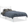 vidaXL Bedframe met hoofdbord metaal wit 90x200 cm