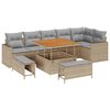 vidaXL Tuinbankenset 9 pcs Beige poly rattan