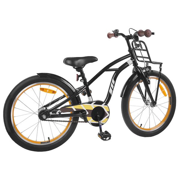 vidaXL Kinderfiets 22 Inch voor 7-12 jaar oud Zwart