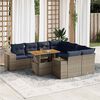 vidaXL 9-delige Loungeset met kussens poly rattan grijs
