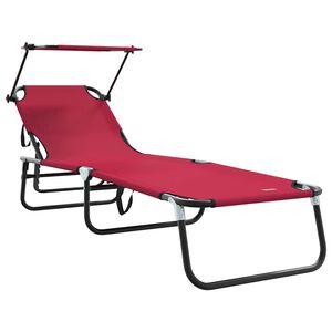 vidaXL Opvouwbare zonnebed Rood 190 x 57 x 81 cm oxford