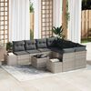 vidaXL Tuin Sofa Set met kussen 9 pcs Lichtgrijs poly rattan
