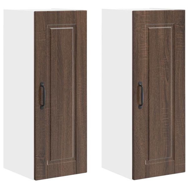 vidaXL Keukenkast 2 pcs Bruin Eiken 30 x 31 x 80 cm Bewerkt hout