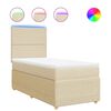 vidaXL Boxspring met matras stof cr&egrave;mekleurig 90x200 cm