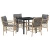 vidaXL Tuin eettafelset 5 st Beige poly rattan