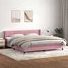 vidaXL Boxspring met matras fluweel roze 180x210 cm