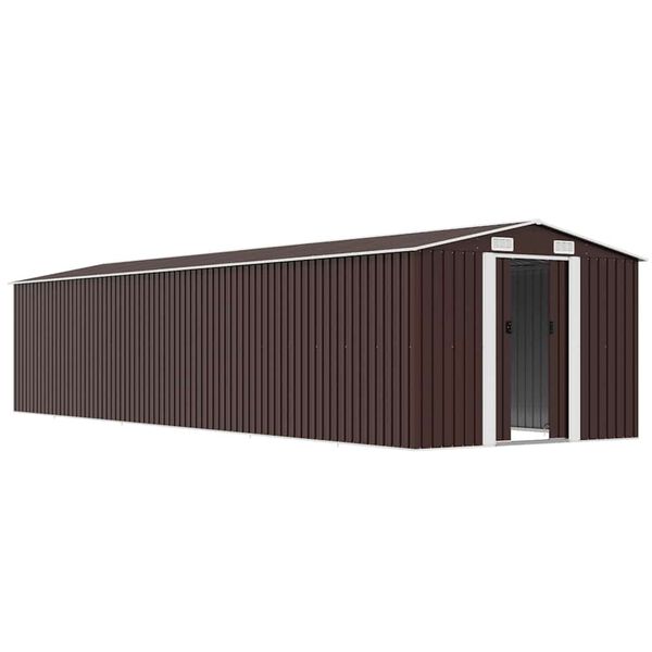 vidaXL Tuinschuur 257x990x181 cm gegalvaniseerd staal bruin