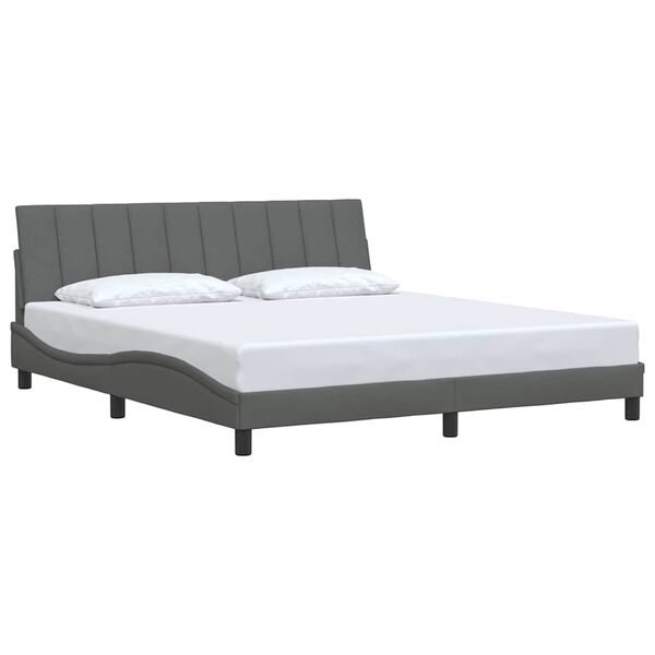 vidaXL Bedframe zonder matras "Hanko" stof donkergrijs 180x200 cm
