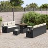vidaXL Tuin Sofa Set met kussen met opslag 10 pcs Zwart en cr&egrave;me