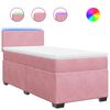 vidaXL Boxspring met matras fluweel roze 100x200 cm