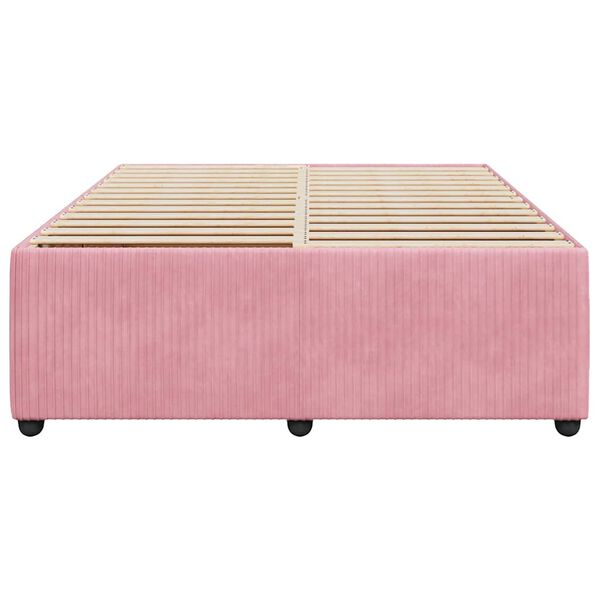 vidaXL Bedframe fluweel roze 160x200 cm
