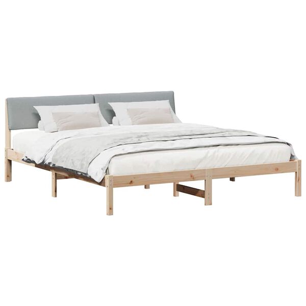vidaXL Bedframe Bruin en lichtgrijs 180 x 200 cm Massief grenenhout