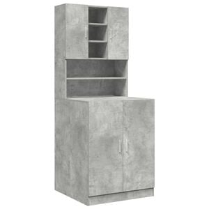 vidaXL Wasmachinekasten 2 st bewerkt hout betongrijs
