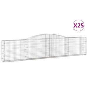 vidaXL Schanskorven 25 st gewelfd 400x30x80/100 cm ijzer