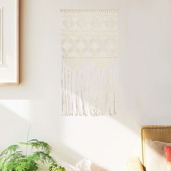 vidaXL Wandhanger macram&eacute; 40x80 cm katoen