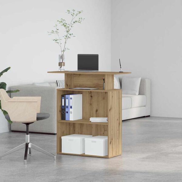 vidaXL Receptiebalie 100x40x104 cm bewerkt hout artisanaal eikenkleur