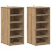 vidaXL Schoenenkasten 2 st 32x35x70 cm bewerkt hout artisanaal eiken