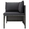 vidaXL 6-delige Loungeset met kussens poly rattan grijs