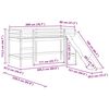 vidaXL Kinderhoogslaper met glijbaan massief grenenhout wit 80x200 cm
