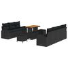 vidaXL Tuin Sofa Set met kussen met opslag met kussen 10 pcs Zwart