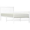 vidaXL Bedframe met hoofd- en voeteneinde metaal wit 90x190 cm