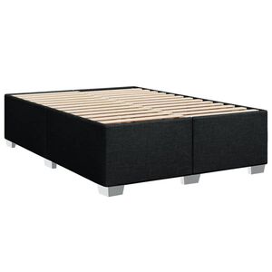 vidaXL Bedframe zonder matras stof zwart 160x200 cm