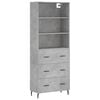 vidaXL Hoge kast 69,5x34x180 cm bewerkt hout betongrijs