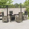 vidaXL Tuin eettafelset met kussen 5 pcs Grijs poly rattan