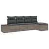 vidaXL Tuin Sofa Set met kussen met opslag 5 pcs Grijs poly rattan