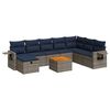 vidaXL 9-delige Loungeset met kussens poly rattan grijs