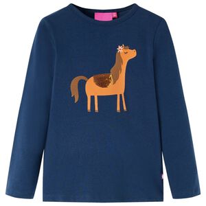 vidaXL Kindershirt met lange mouwen 104 marineblauw