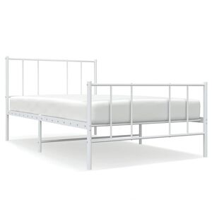 vidaXL Bedframe met hoofd- en voeteneinde metaal wit 80x200 cm