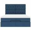 vidaXL Ottoman bed met matras en LED's 140x200cm stof blauw