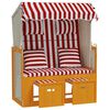 vidaXL Strandstoel met kussens poly rattan en hout rood en wit