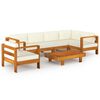 vidaXL 7-delige tuinloungeset met kussens 100x60 cm acaciahout