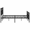vidaXL Bedframe met hoofd- en voeteneinde metaal zwart 140x190 cm