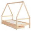 vidaXL Kinderbedframe met lades 90x190 cm massief grenenhout