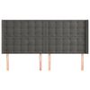 vidaXL Hoofdbord met randen 163x16x118/128 cm fluweel donkergrijs