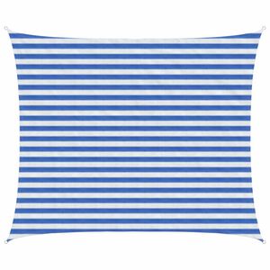 vidaXL Zonneschaduwzeil Blauw en Wit 2,5 x 3 m HDPE