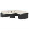 vidaXL 11-delige Loungeset met kussens poly rattan zwart