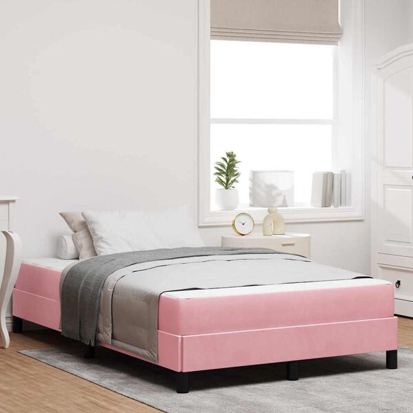vidaXL Boxspringbed met matras Roze 120 x 200 cm Stof