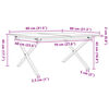vidaXL Salontafel X-frame 80x80x45 cm massief grenenhout en staal