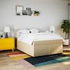 vidaXL Boxspring met matras stof cr&egrave;mekleurig 140x190 cm