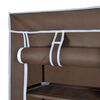 vidaXL Stoffen schoenenrek met hoes 162 x 57 x 29 cm bruin