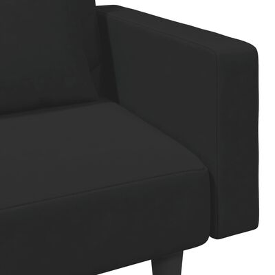 vidaXL 2-delige Loungeset met kussens fluweel zwart