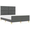 vidaXL Bedframe met hoofdeinde Donkergrijs 160 x 200 cm Stof