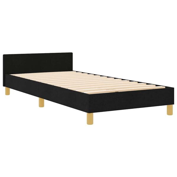 vidaXL Bedframe met hoofdeinde Zwart 90 x 200 cm Stof