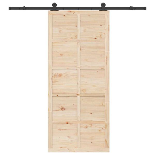 vidaXL Schuifdeur Bruin 80 x 208 cm Massief grenenhout