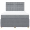 vidaXL Boxspring met matras stof lichtgrijs 140x190 cm