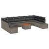 vidaXL Tuin Sofa Set 11 pcs Grijs